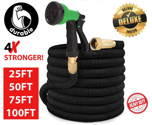 4X Stronger Deluxe Expandable Flexible Garden Hose Water Hose 25, 50, 75, 100FT